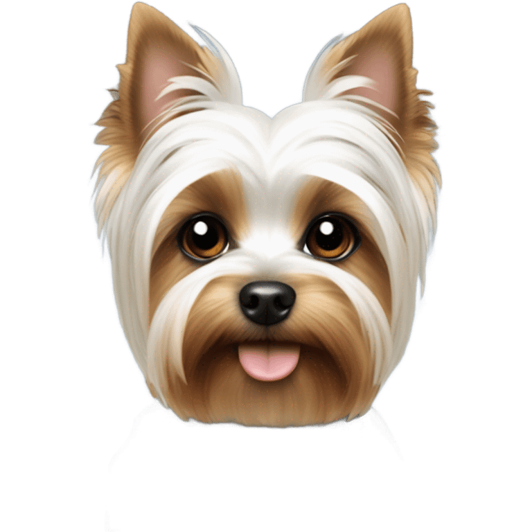 White and black yorkie parti yorkie emoji