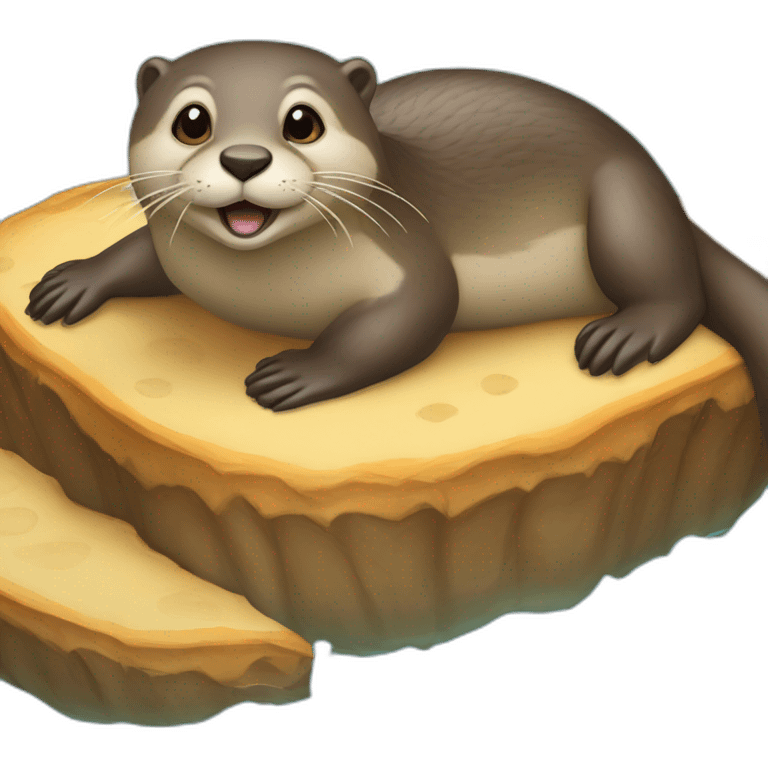 Une loutre sur une tortu emoji