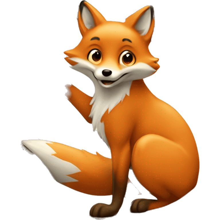 Fox climbing a tree for treats emoji