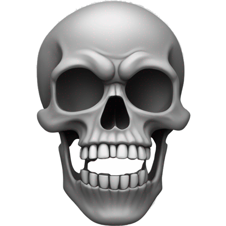 grey long skull open mouth cracked on half emoji