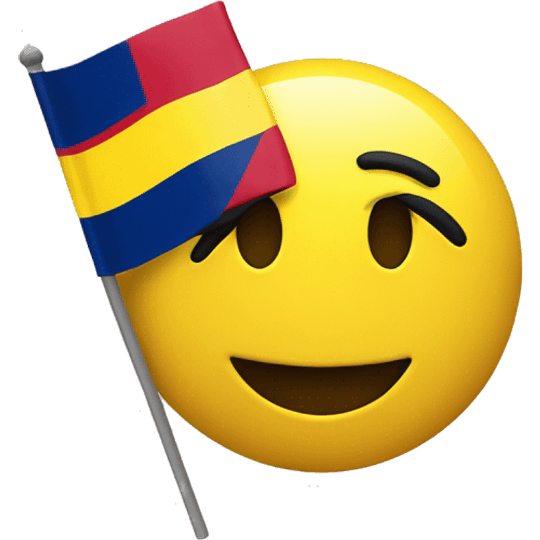 Smiley face with the Colombian flag emoji