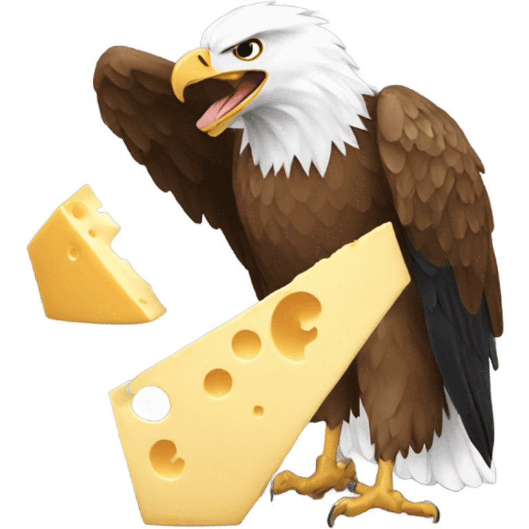 Eagle eating a wedge of cheese emoji