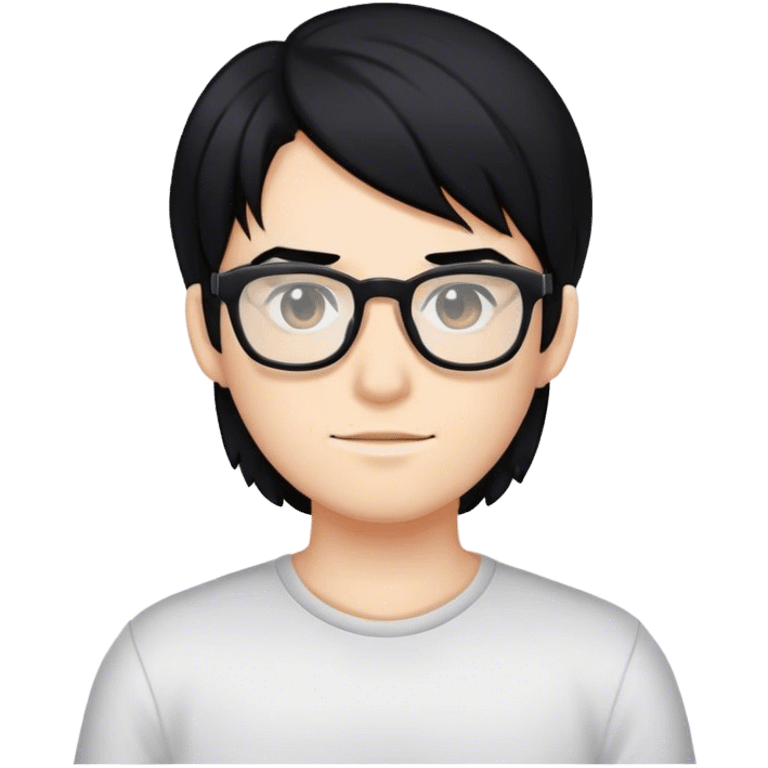 gamer, black hair girl with glasses emoji