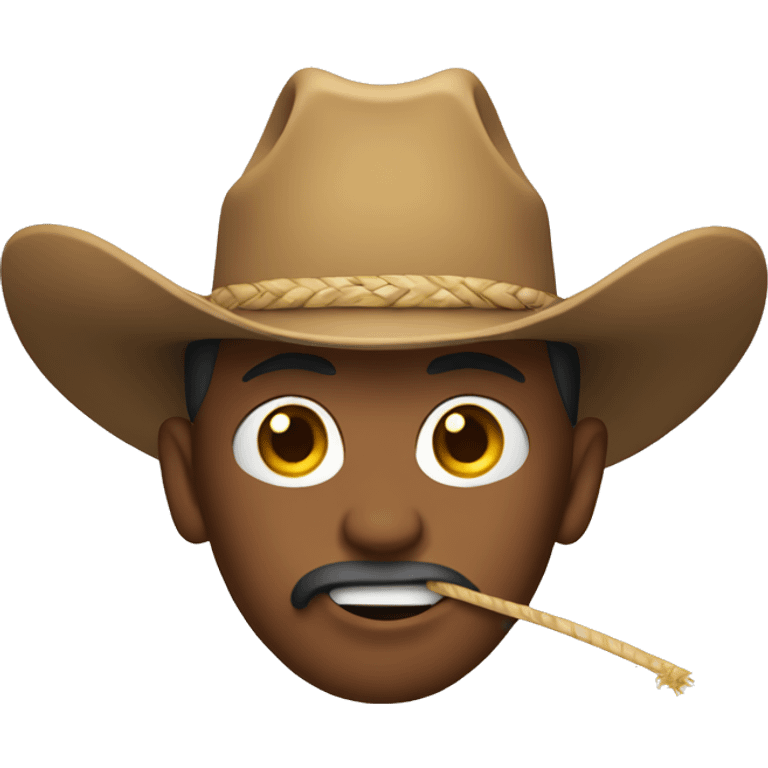 Cowboy with straw in mouth emoji