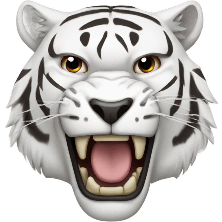 Angry white tiger emoji