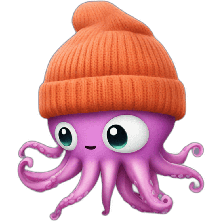 Squid wearing a beanie emoji