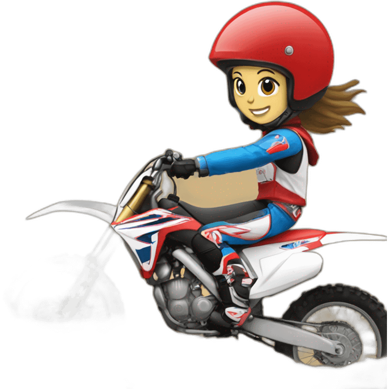 Girl make wheeling on a honda crf450r emoji