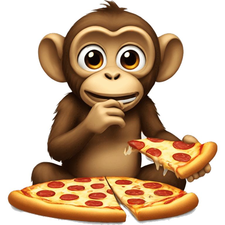 A monkey eating pizza  emoji