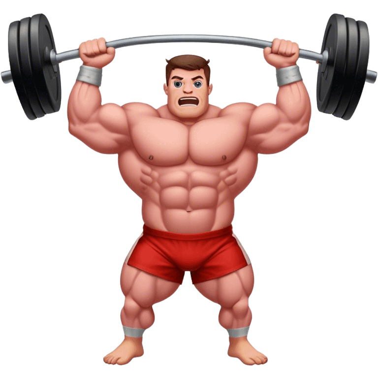 Slab of meat with big muscles lifting weights emoji