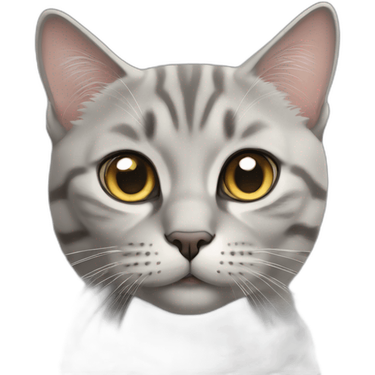 Tabby light grey british cat emoji