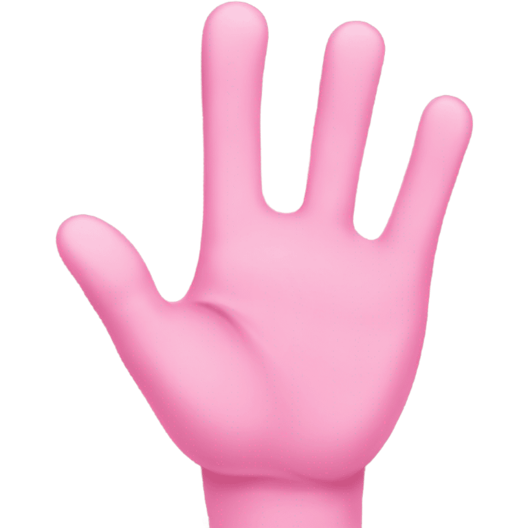 Pink hand waving  emoji