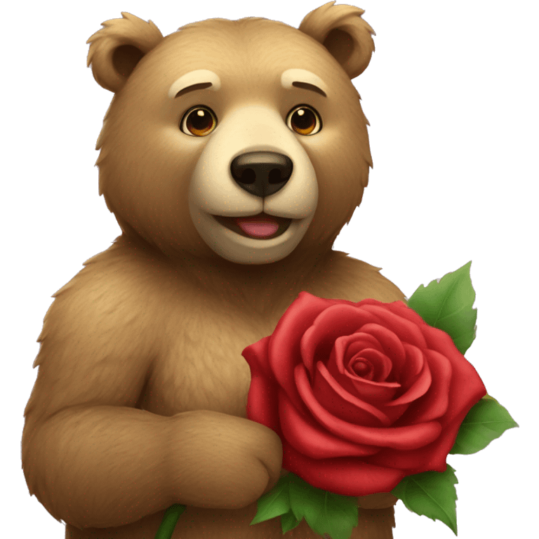 Bear holding a rose emoji