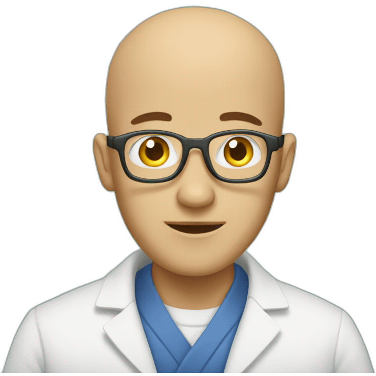 bald chemists in lab emoji