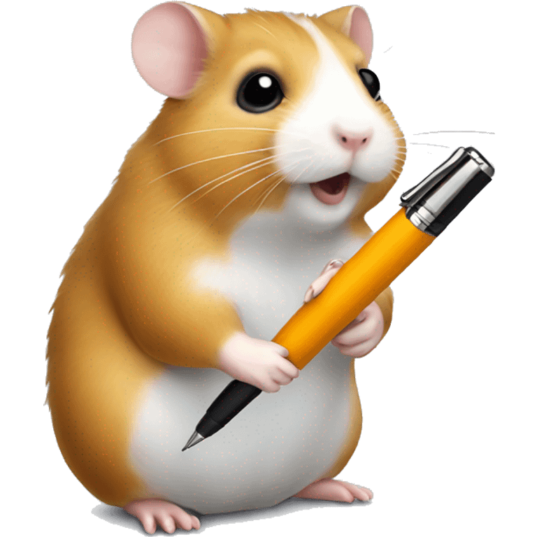 hamster holding a pen emoji