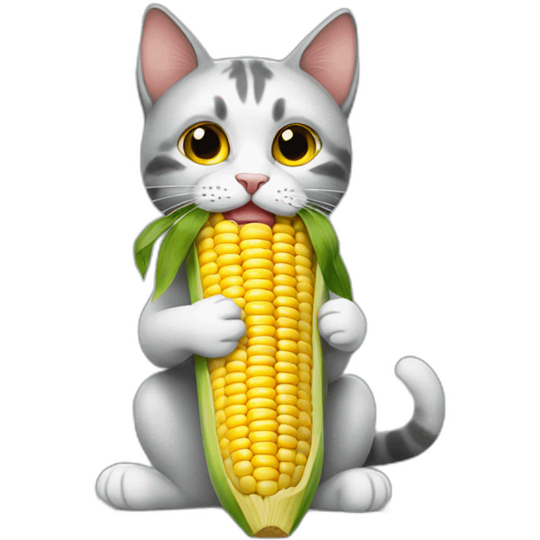 cat eating corn emoji