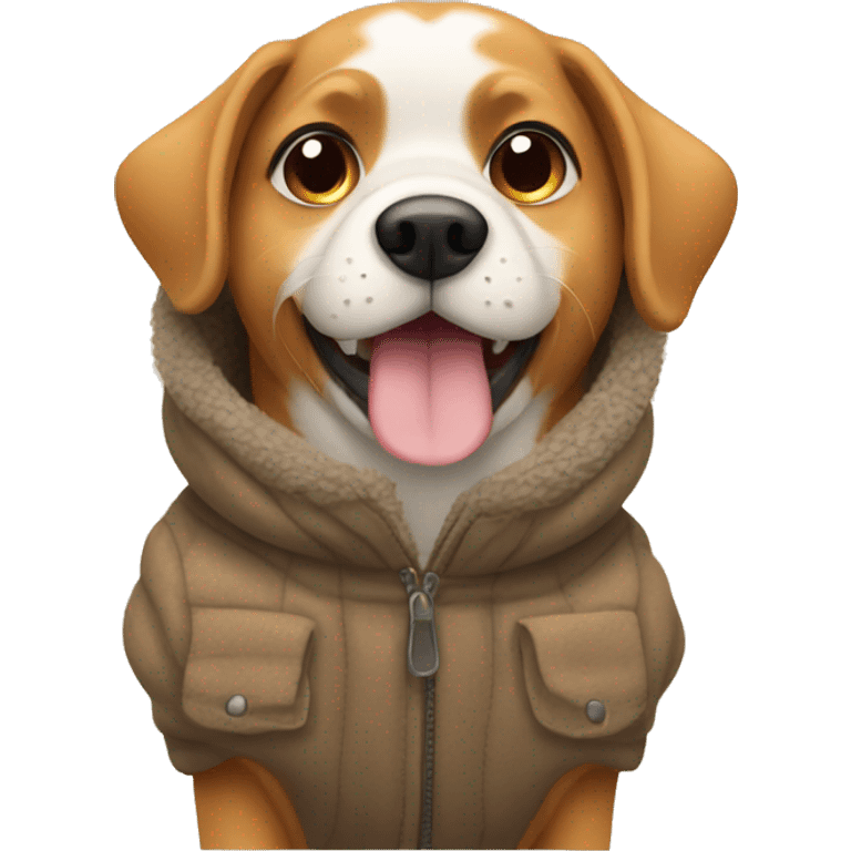 Dog in a warm coat emoji