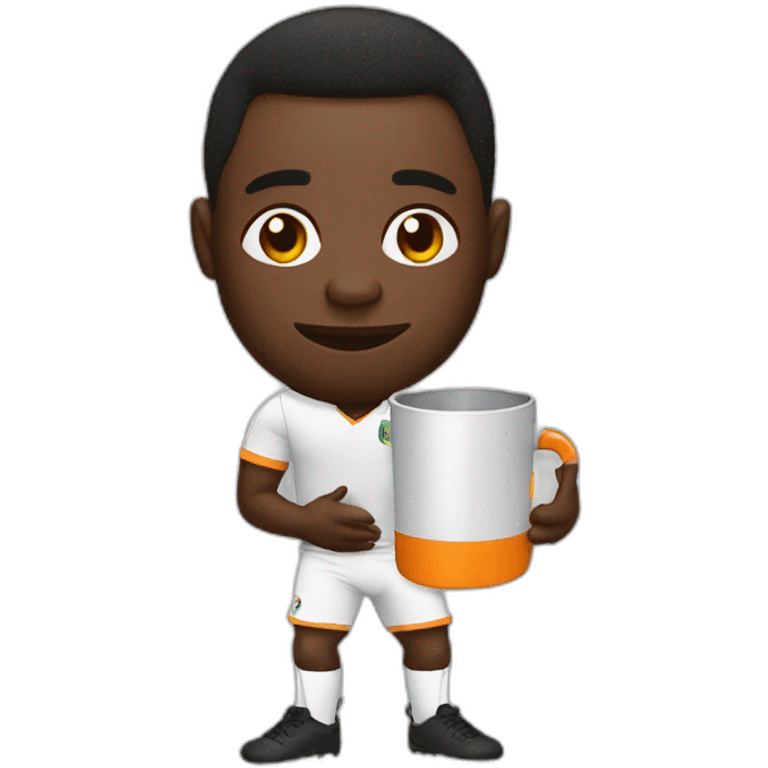 Ivorian footballer with can cup emoji