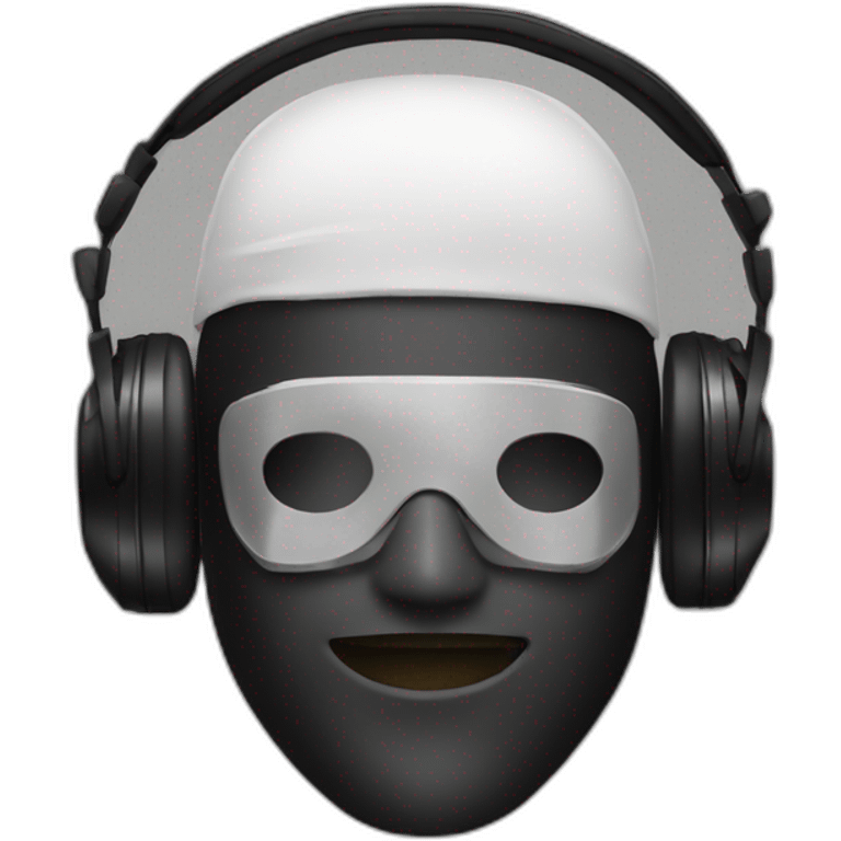 masked man as a DJ white emoji