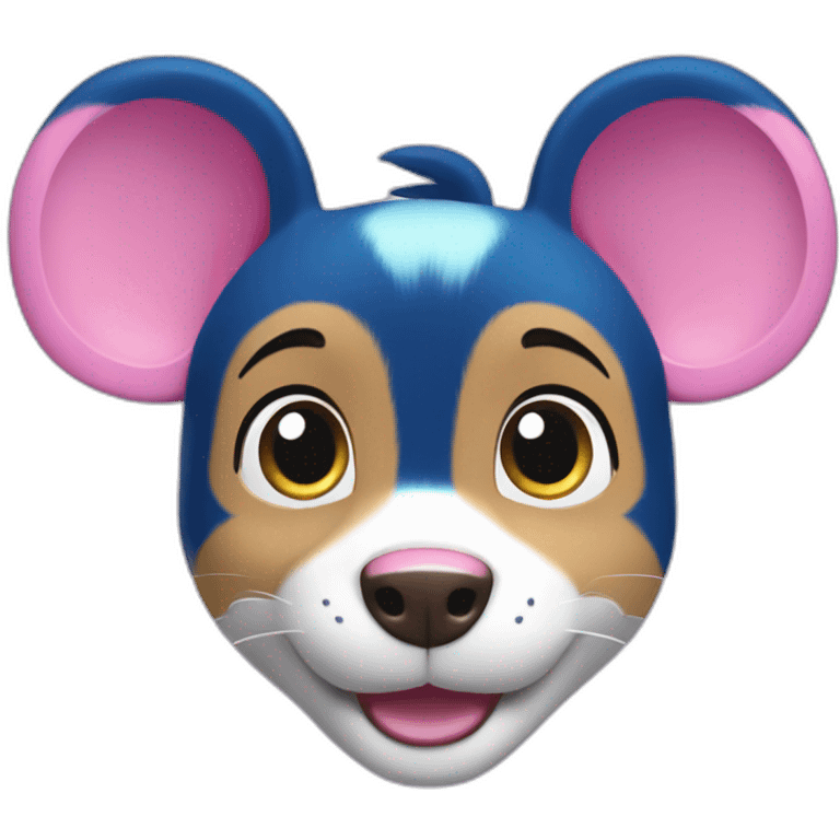 paw patrol blue and pink mouse emoji