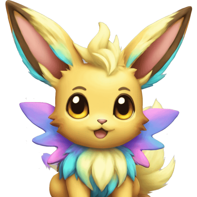 Colorful Kawaii Eeveelution-Cute-Pokémon-fusion full body emoji