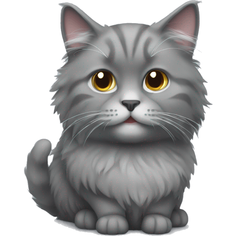 Grey fluffy cat emoji