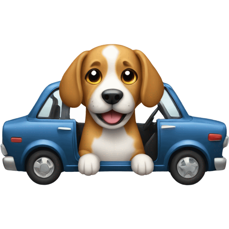 A dog in a car emoji