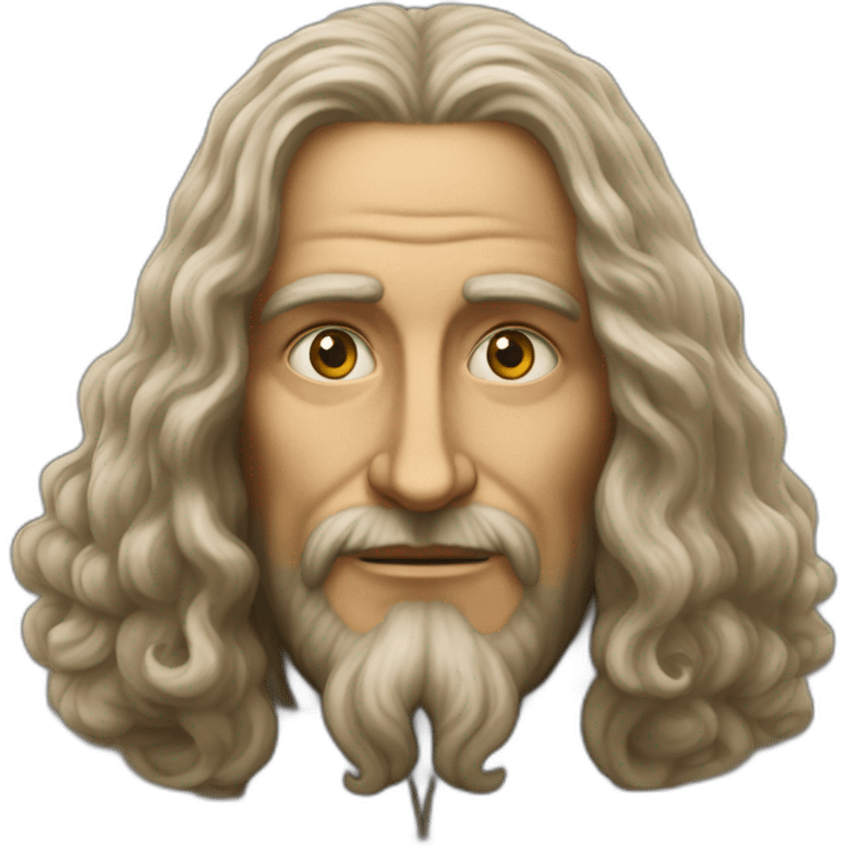 Léonard de Vinci sur u' train emoji