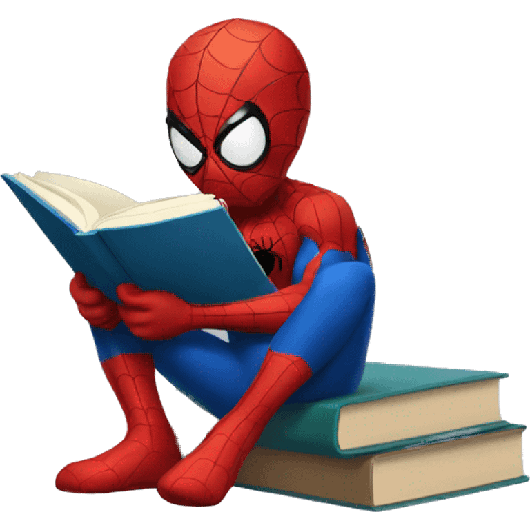 Spiderman reading book  emoji