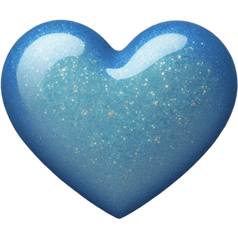 Blue light beige glitter heart emoji