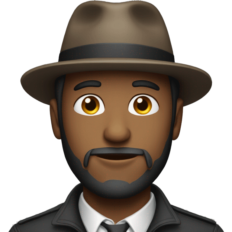 Guy with a neckbeard wearing a fedora  emoji