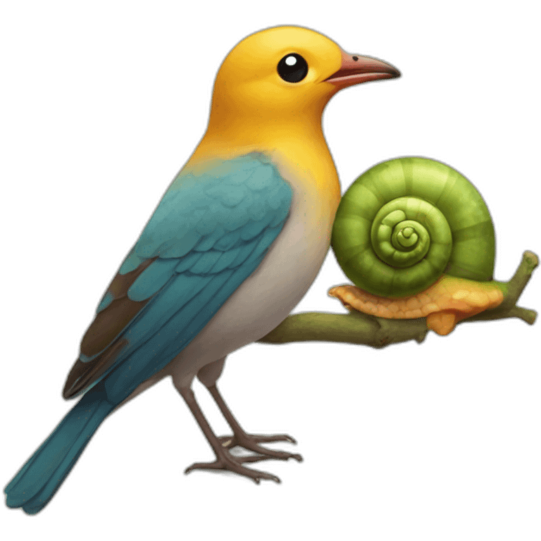 Bird with snail emoji