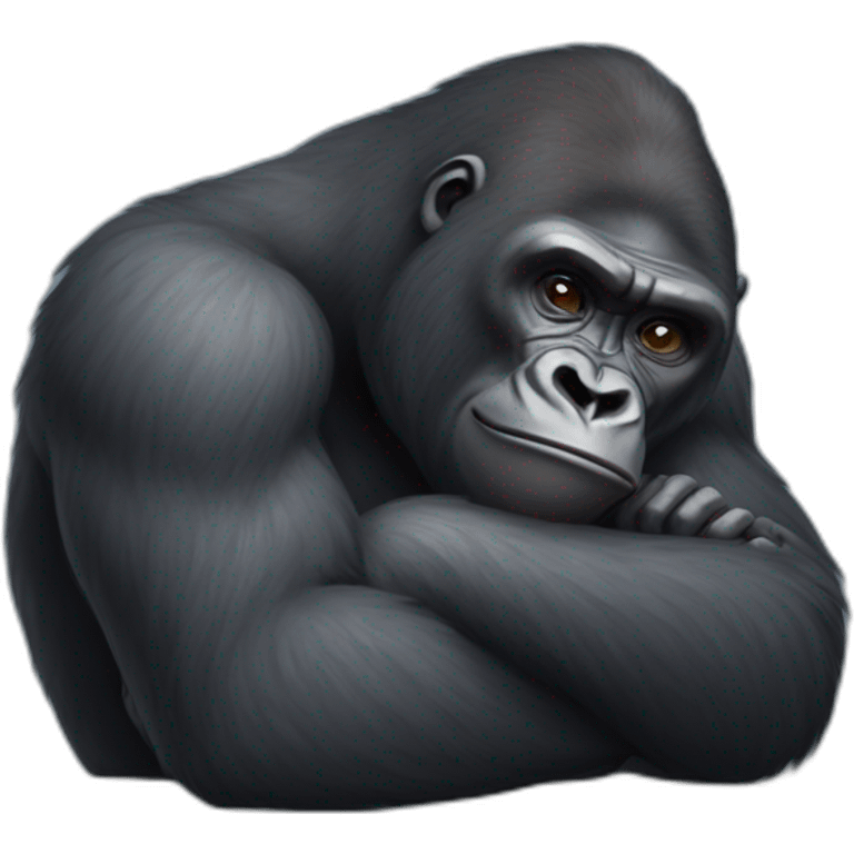 Gorilla falling asleep emoji