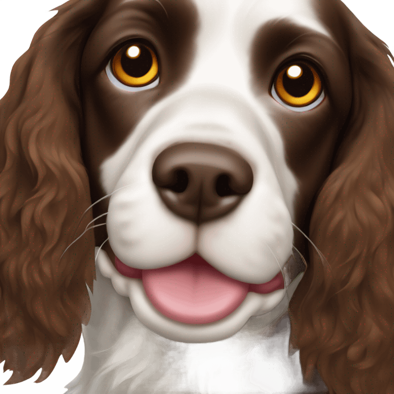 Springer spaniel with ONE brown eye  emoji