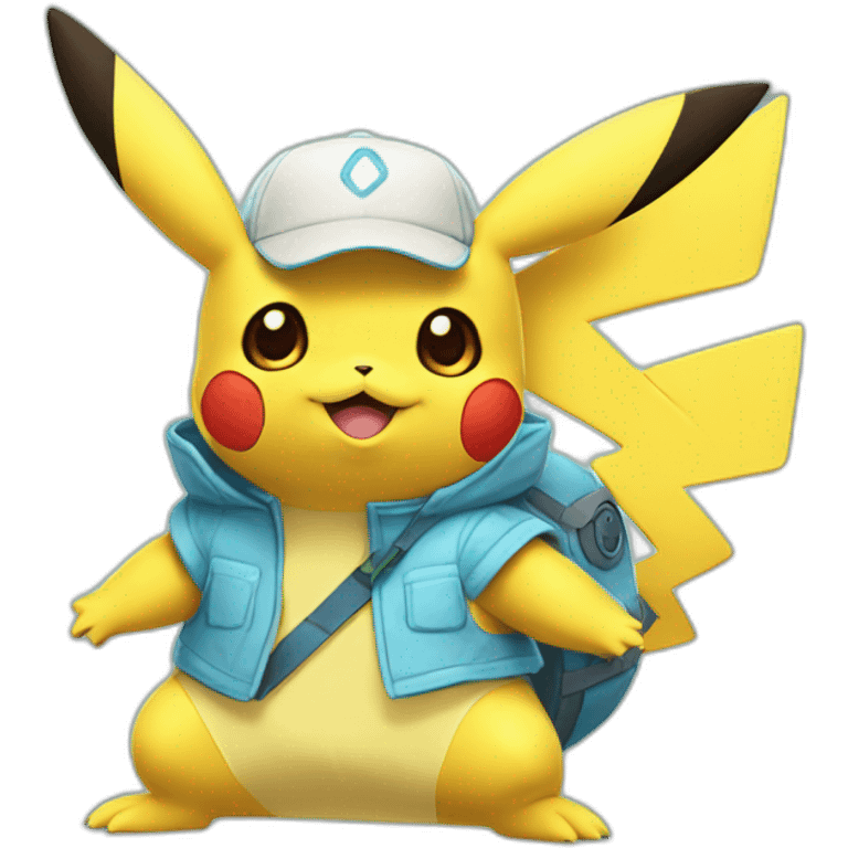 Pikachu in squirtle costume emoji