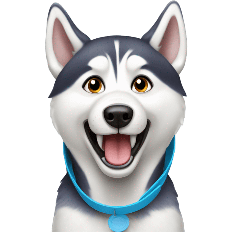 Husky with frisbee  emoji