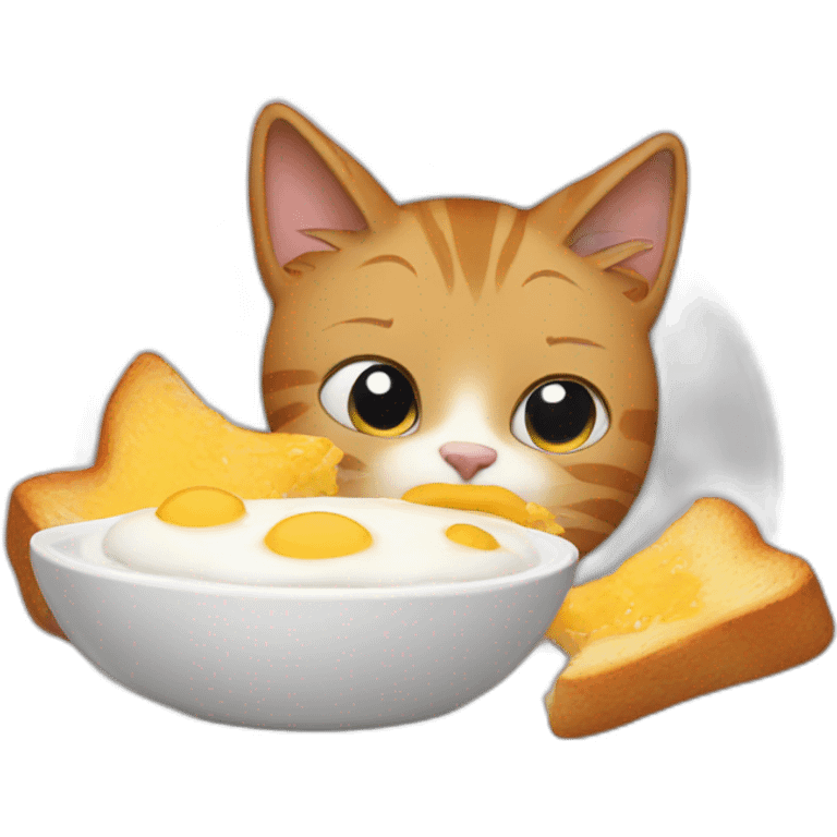 cat eating breakfast emoji