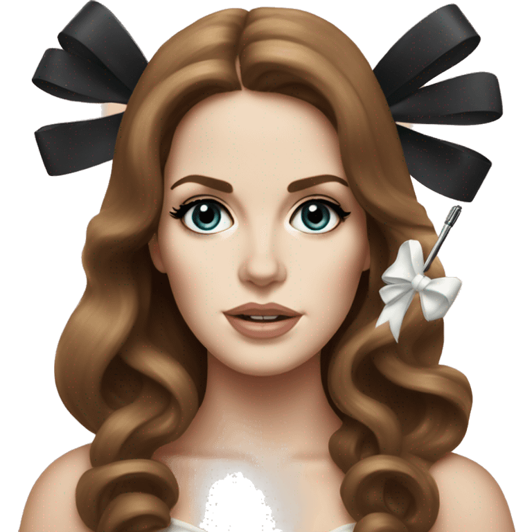 Lana del rey with a bow and microphone  emoji