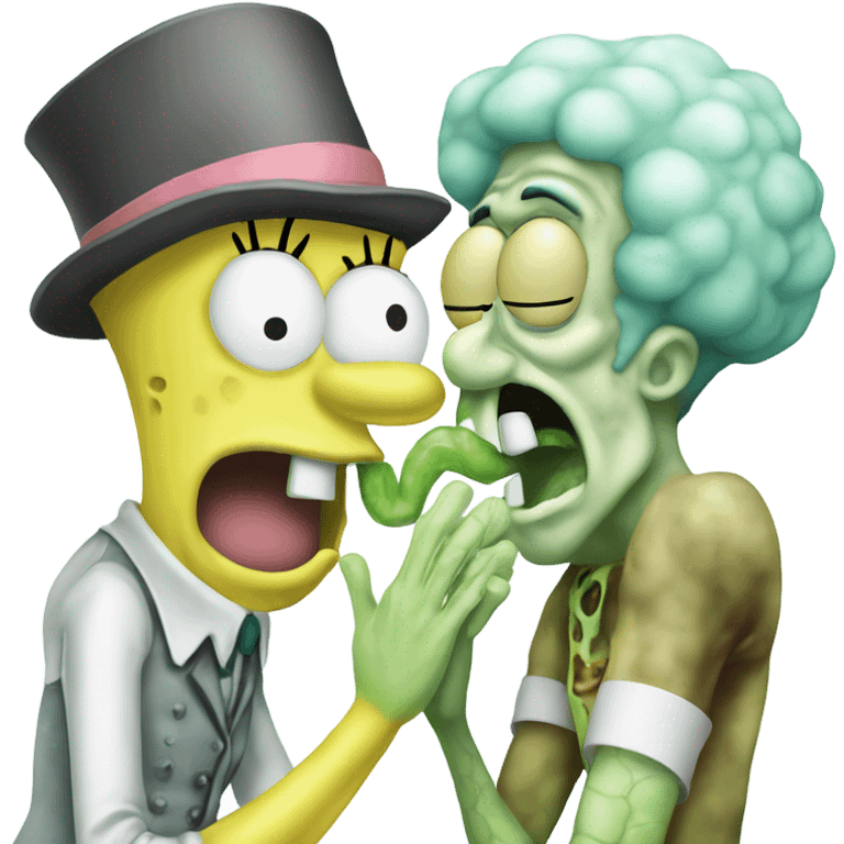 SpongeBob kissing squidward  emoji