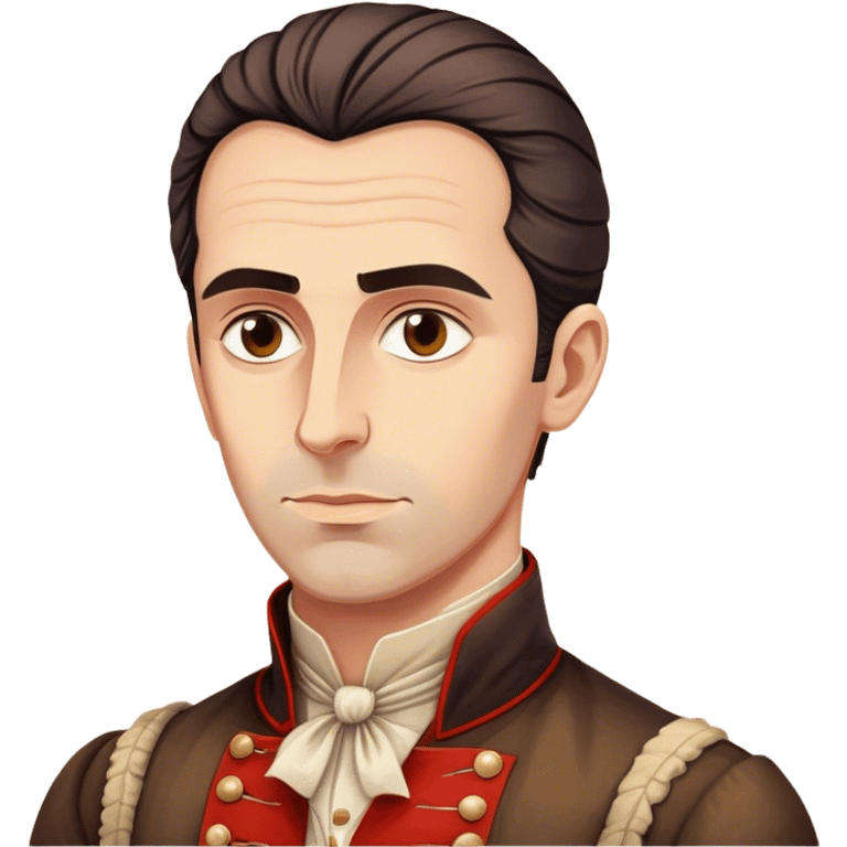 Cinematic Realistic Marko Marulić Portrait Emoji, depicted as a celebrated Croatian writer with a reflective expression and period clothing, rendered with rich textures and warm literary lighting that captures his historical influence. emoji