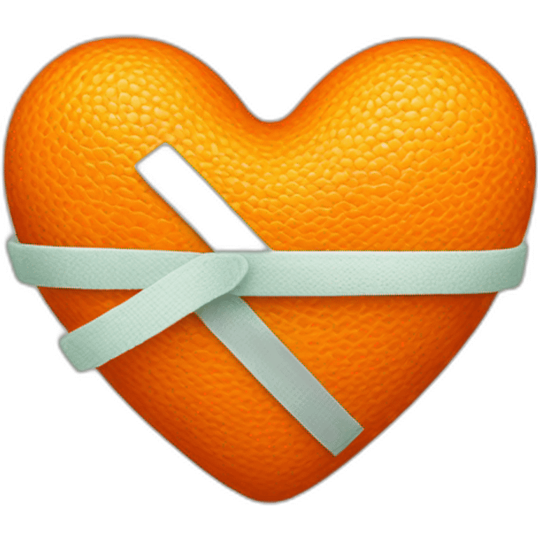 Orange heart with a bandage emoji