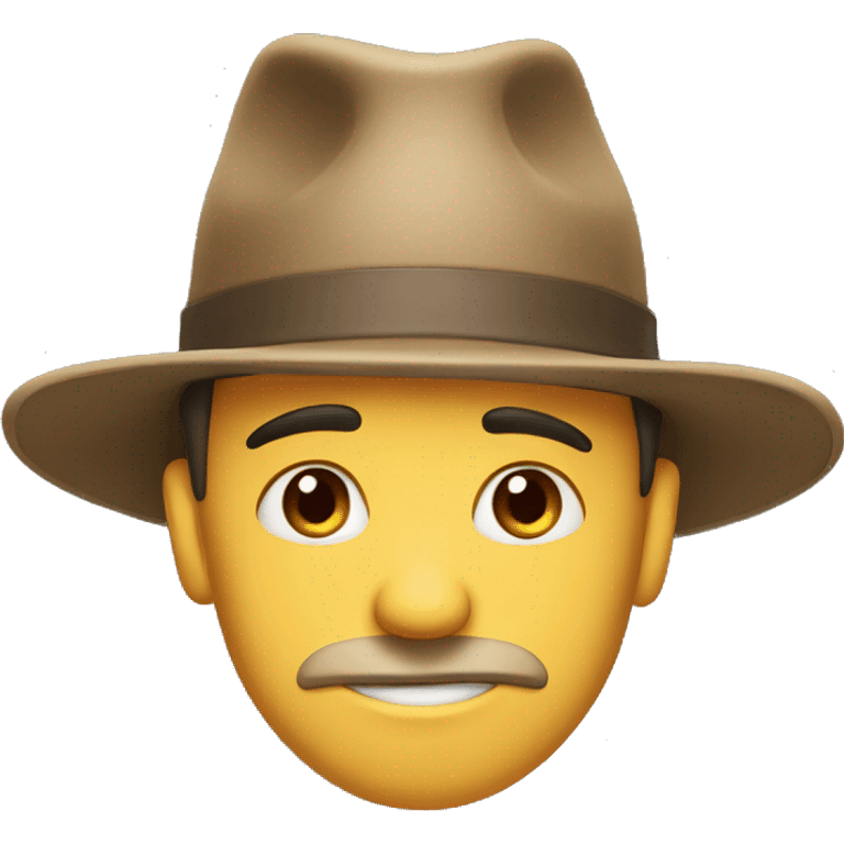 Guy with hat biting his lip and raising his eye brows emoji