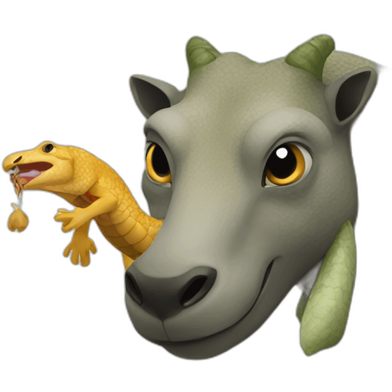 Komodo eats goat emoji