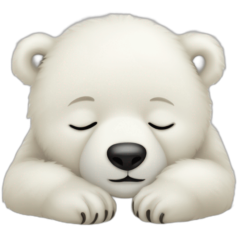 Baby polar bear sleeping nose point right transparent background e emoji