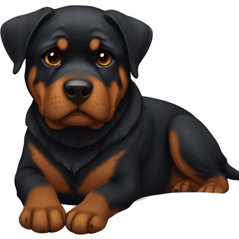 Rottweiler in bed ￼ emoji