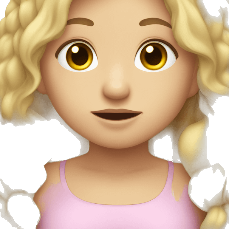 Blonde hairs hazel eyes girl holding her breath emoji