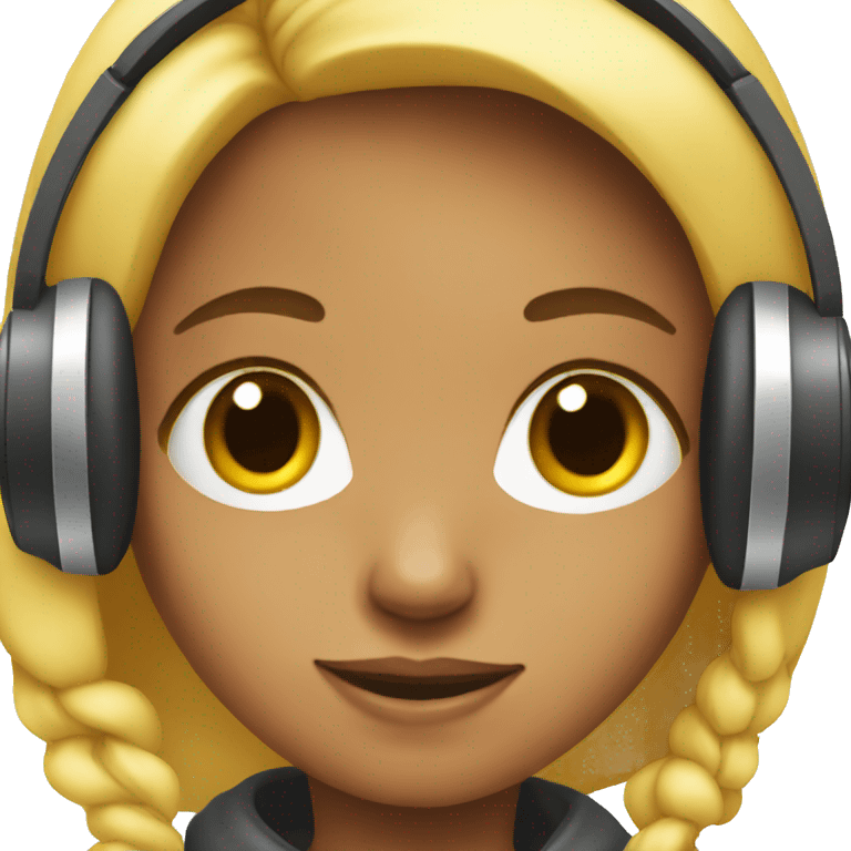 girl wearing headphones  emoji