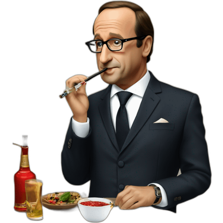 François Hollande smoking a shisha emoji