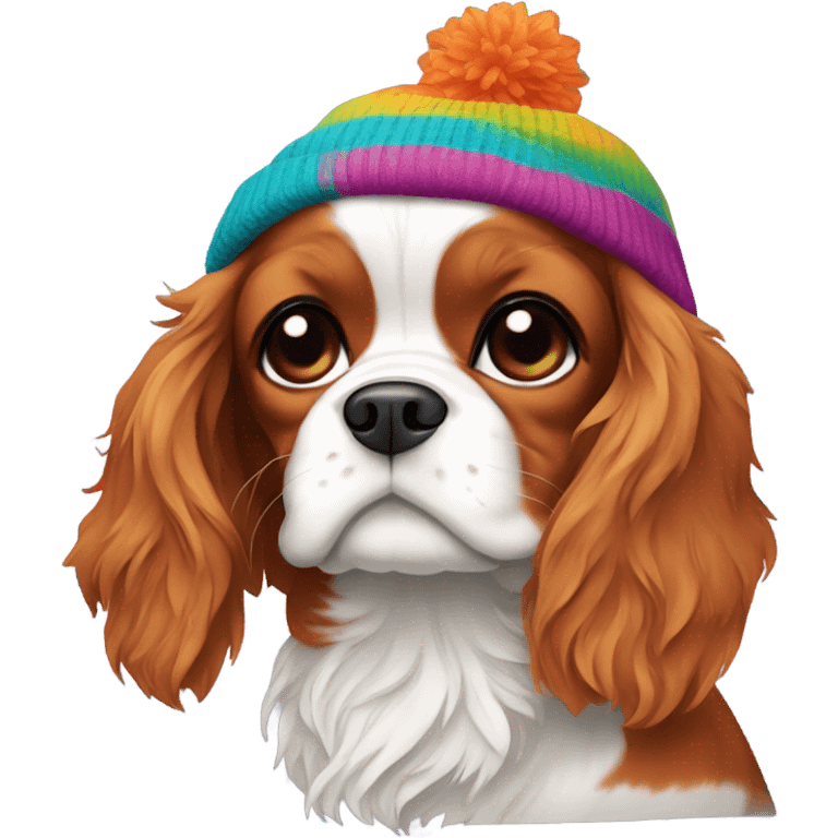 Cavalier with beanie emoji