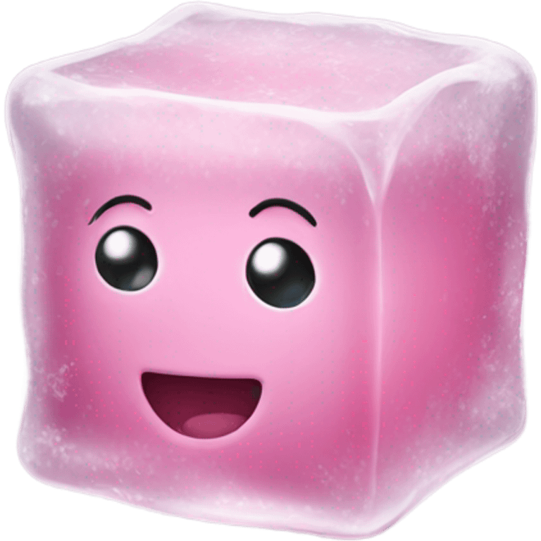 frosty pink ice cube  emoji