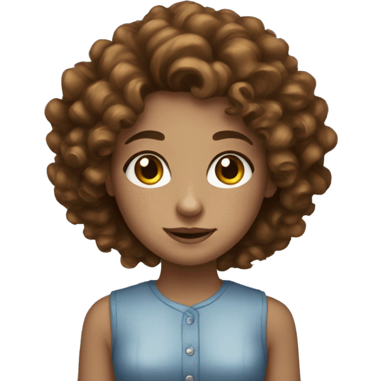 girl with brown curly hair blue eyes and freckles emoji